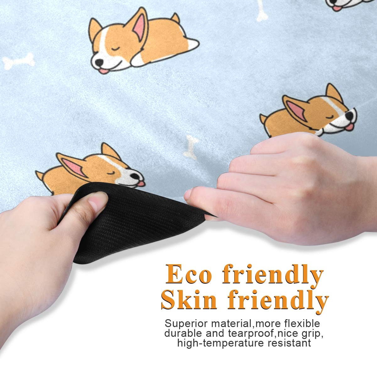 AGONA Cute Corgi Dog Yoga Mat Thick Non Slip Exercise Mat Portable Folding Fitness Workout Mat for Yoga Pilates Home Floor Exercises Children Playtime