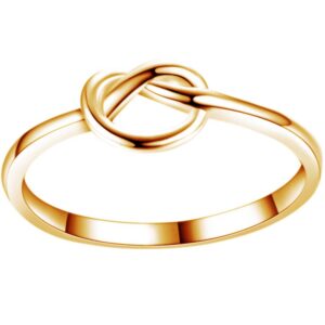 kingray jewelry stainless steel love knot friendship promise ring size 3-13 (gold, 7)