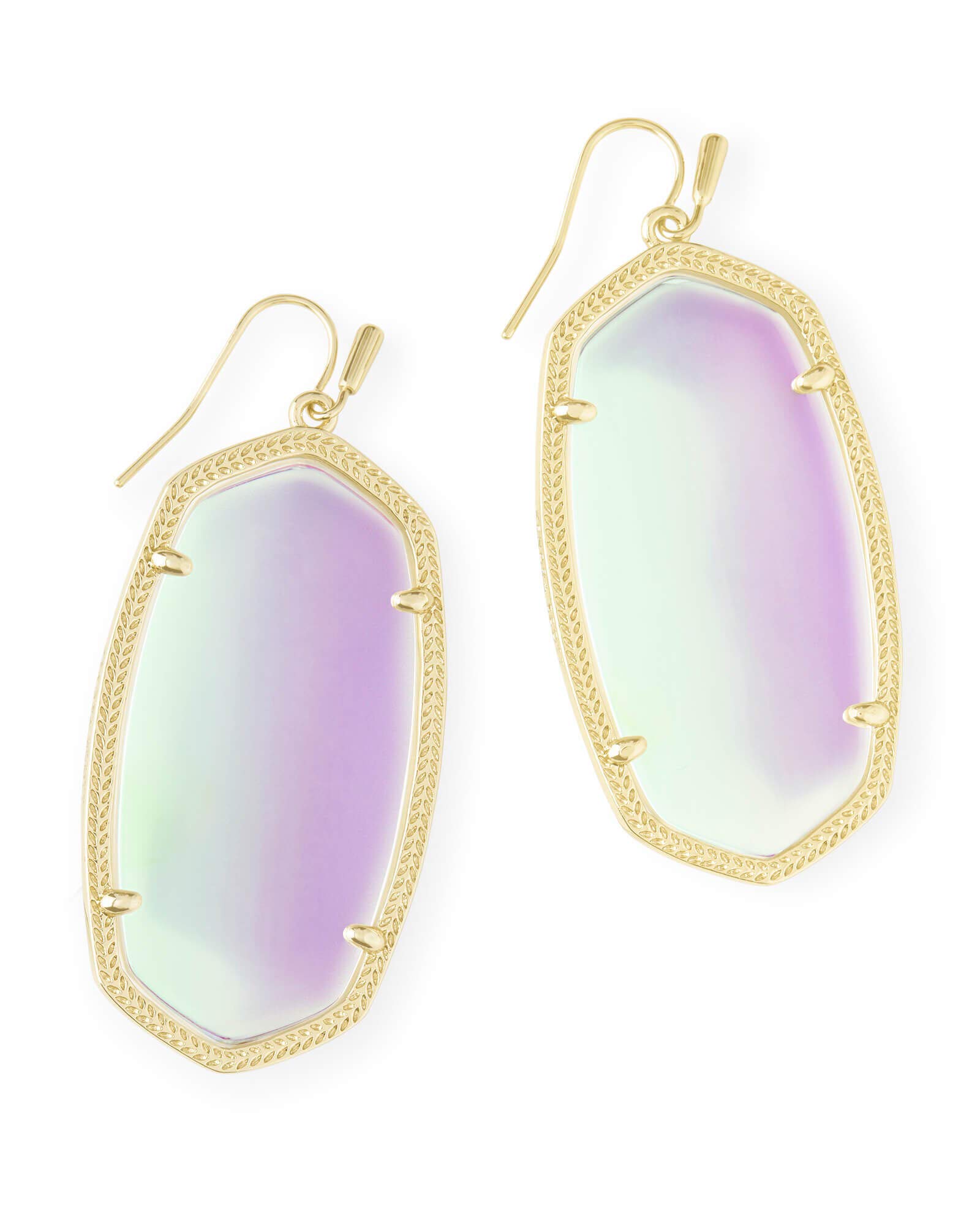 Kendra Scott Danielle Drop Earrings for Women, Fashion Jewelry, 14k Gold-Plated, Iridescent Dichroic Glass