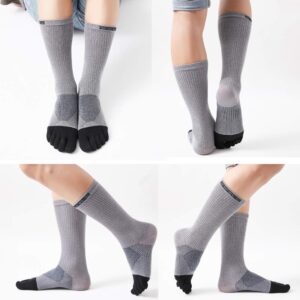 VWELL Toe Socks Cotton Athletic Running Five Finger Socks 3 Pairs,Size 7-11