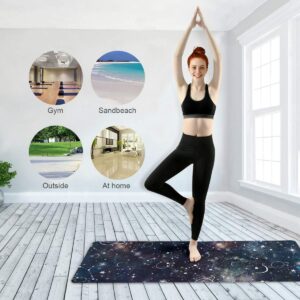 AGONA Planet Star Constellation Galaxy Yoga Mat Thick Non Slip Exercise Mat Portable Folding Fitness Workout Mat for Yoga Pilates Home Floor Exercises Children Playtime