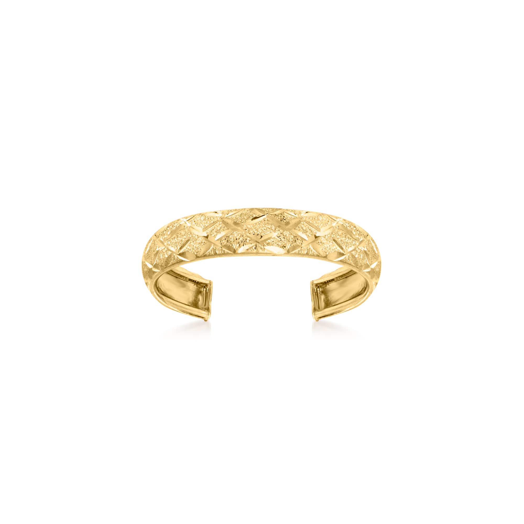 RS Pure by Ross-Simons 14kt Yellow Gold Diamond-Cut Adjustable Toe Ring