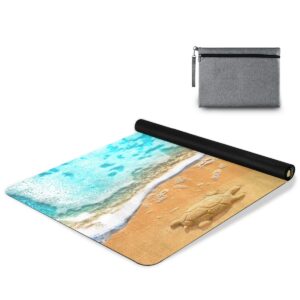 agona golden beach turtle yoga mat thick non slip exercise mat portable travel yoga mat folding fitness workout mat for yoga pilates home floor exercises children playtime