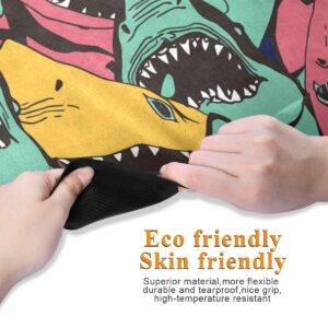 AGONA Funny Angry Shark Animals Yoga Mat Thick Non Slip Exercise Mat Portable Travel Yoga Mat Folding Fitness Workout Mat for Yoga Pilates Home Floor Exercises Children Playtime