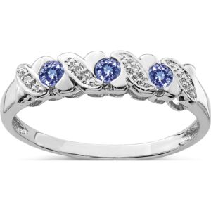 Sterling Silver Rhodium Tanzanite & Diam. Ring - Jewelry By Sweet Pea