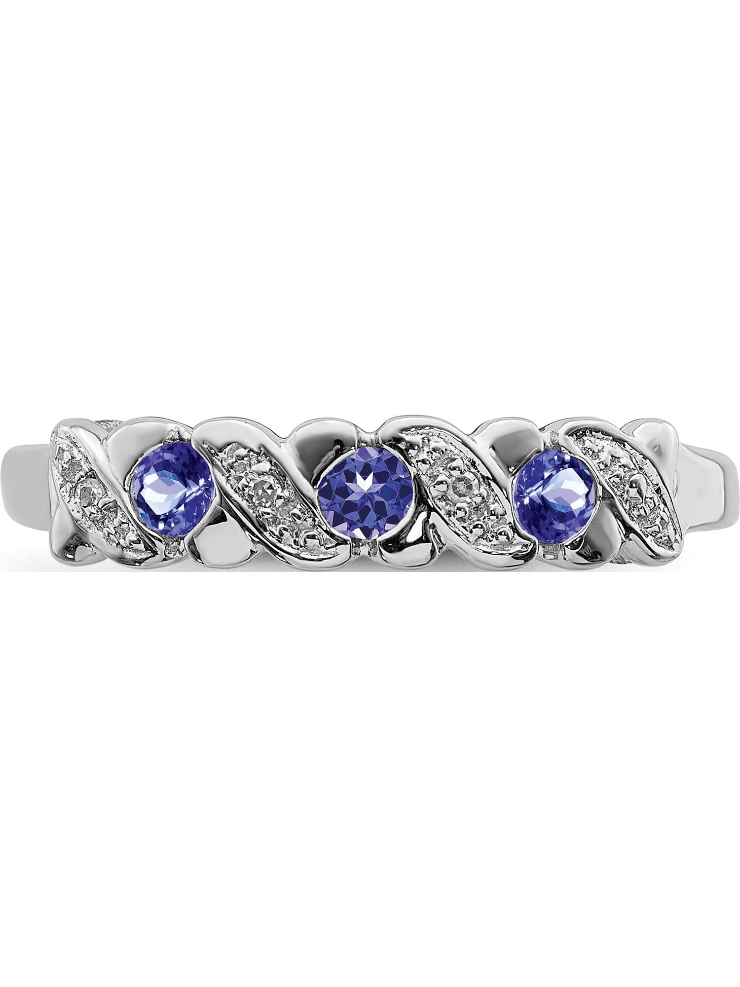 Sterling Silver Rhodium Tanzanite & Diam. Ring - Jewelry By Sweet Pea