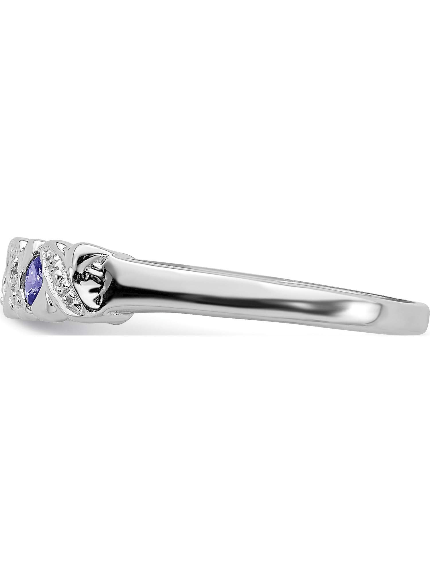 Sterling Silver Rhodium Tanzanite & Diam. Ring - Jewelry By Sweet Pea