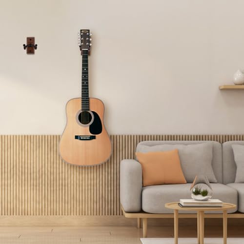 SNIGJAT Guitar Wall Mount 2 Pack, Guitar Wall Hanger, Guitar Hanger Wall Hook Holder Stand with Screws, Hardwood Guitar Wall Mount Hanger for Acoustic Guitar, Electric Guitar, Banjo, Bass, Mandolin