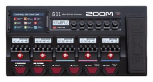 zoom g11 guitar multi-effects processor with expression pedal, with touchscreen interface, 100+ built in effects, amp modeling, ir, looper, audio interface for direct recording to computer