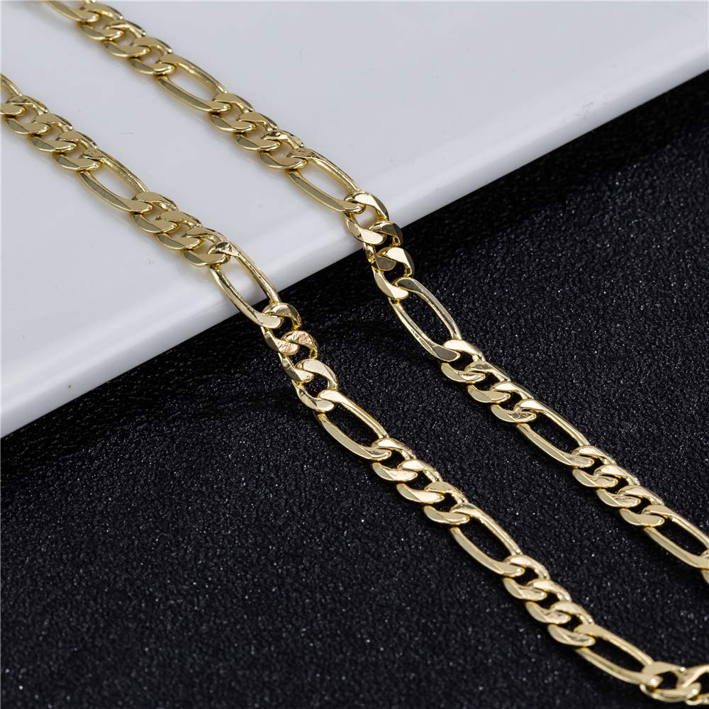 kelistom Gold Anklet Bracelets for Women Men 14K White Gold Plated Cuban Link Herringbone Paperclip Figaro Chain Ankle Bracelets for Women