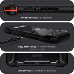 Spigen Rugged Armor Designed for Nintendo Switch Case with Strap Protective Case - Matte Black