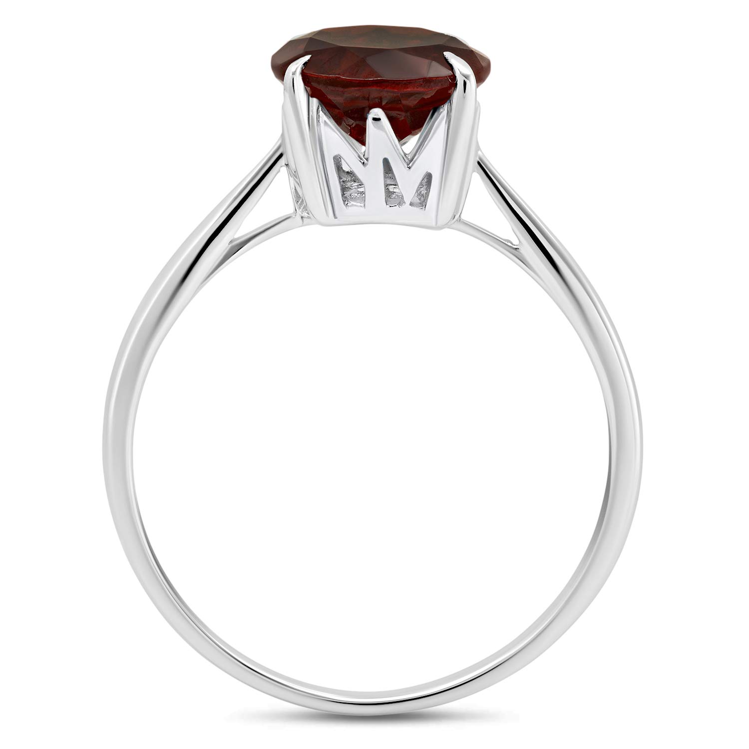 Cushion Cut Garnet Solitaire Ring for Women in 925 Sterling Silver 8 mm January Birthstone 4-Prong Setting Anniversary Ring Size 7 by Nicole Miller Fine Jewelry