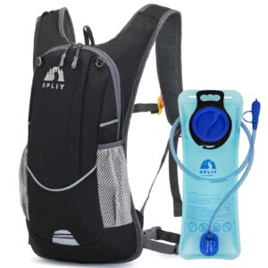 Hydration Pack,Hydration Backpack with 2L Hydration Bladder Lightweight Running Water Backpack for Women Men Kids (Black)