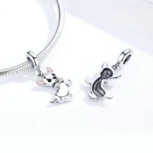 Chihuahua Dog Charm 925 Sterling Silver Dinosaur Charm Spider charm Cat Charm Animal Charm Dolphin Charm Mouse Charm for Pandora Charm Bracelet (Chihuahua)