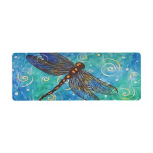 Baofu Galaxy Dragonfly Non Slip Yoga Mat Exercise Fitness Eco Friendly Hot Mat Long TPE Foldable Natural Non-Toxic Pilates Mat with Carrying Bag 71"x26"