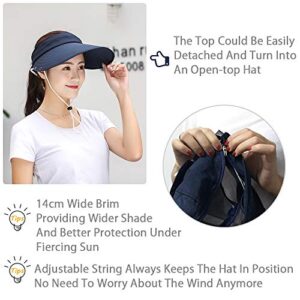 DRIONO Wide Brim Sun Hat – Multifunctional UPF 50 Protection Bucket Fishing Hat Cap (Navy)