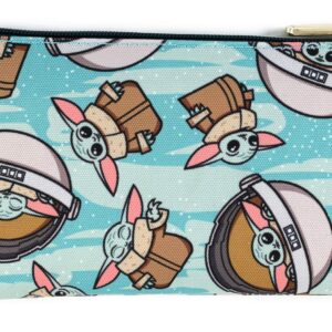 Loungefly Star Wars Baby Yoda All Over Pattern Print Coin Cosmetic Bag Pouch