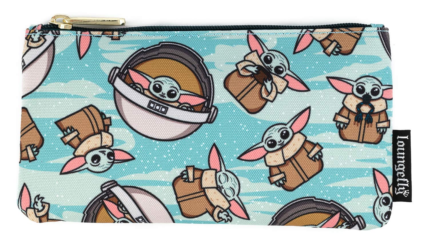 Loungefly Star Wars Baby Yoda All Over Pattern Print Coin Cosmetic Bag Pouch