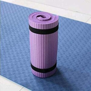 FABSELLER Yoga Mat Knee Elbow Wrists Support Mat Yoga Knee Pad Fitness Pilates Workout Training Exercise Gym Mat with One Elastic Band 15mm Thick, Purple