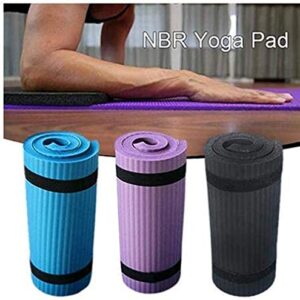 FABSELLER Yoga Mat Knee Elbow Wrists Support Mat Yoga Knee Pad Fitness Pilates Workout Training Exercise Gym Mat with One Elastic Band 15mm Thick, Purple