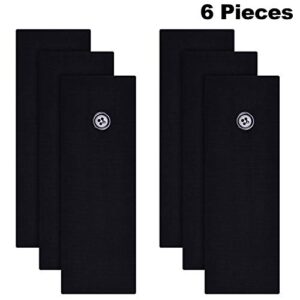 WILLBOND 6 Pieces Button Headband Unisex Elastic Hair Band with Button Face Cover Holder for Nurses, Doctors and Ears Protection (Black)