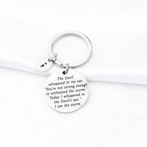 BNQL Semicolon Keychain I Am The Storm Keychain Inspirational Gifts Motivating Jewelry Gifts for Friend (keychain)