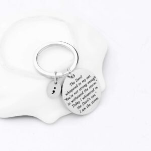 BNQL Semicolon Keychain I Am The Storm Keychain Inspirational Gifts Motivating Jewelry Gifts for Friend (keychain)