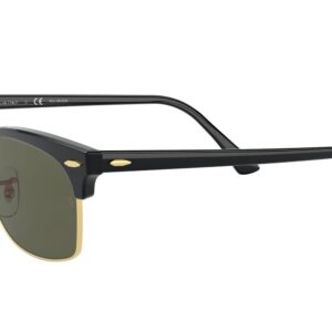 Ray-Ban RB3916 Clubmaster Square Sunglasses, Black/G-15 Green Polarized, 52 mm