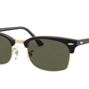 Ray-Ban RB3916 Clubmaster Square Sunglasses, Black/G-15 Green Polarized, 52 mm