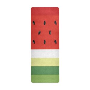 VIKKO Cute Watermelons Fruit Yoga Mat Ultra Thin Folding Mat for Exercise Fitness Pilates Stretching Meditation