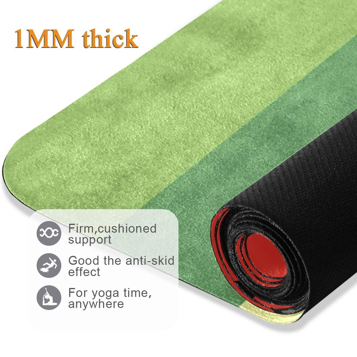 VIKKO Cute Watermelons Fruit Yoga Mat Ultra Thin Folding Mat for Exercise Fitness Pilates Stretching Meditation