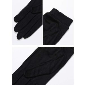 C.J.S. Women's 100% Mulberry Silk Short Gloves Liners Gloves Inner Lady's Gloves-Black