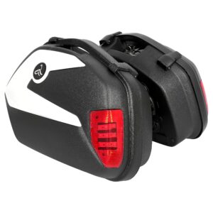 KUAFU Hard Saddle Bag Trunk With Lights Locks Compatible with Can-am Spyder ROADSTER RS ST Honda Street 28L