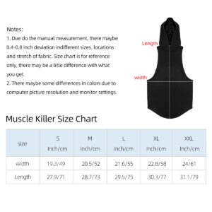 Muscle Killer 3 Pack Men's Workout Hooded Tank Tops Bodybuilding Muscle Cut Off T Shirt Sleeveless Gym Hoodies (Black+Gray+White, X-Large)