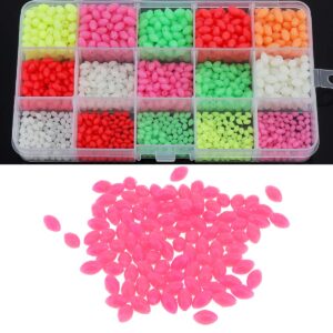 OriGlam 1500pcs Fishing Beads Assorted, Luminous Glow Fishing Beads Kit, Plastic Oval Beads Fishing Tackle, Luminous Fishing Bead Rigging Beads Fishing Lures Beads