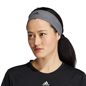 adidas Alphaskin 2.0 Elastic Headband, Heather Grey/Black, One Size