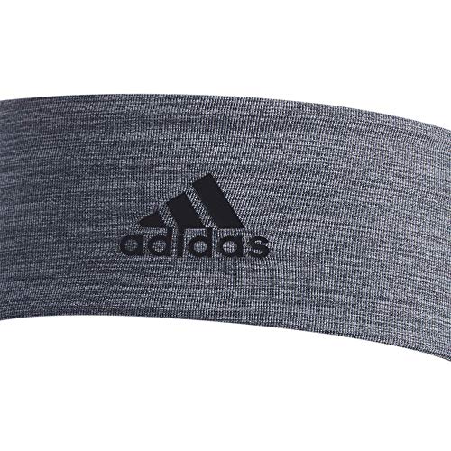 adidas Alphaskin 2.0 Elastic Headband, Heather Grey/Black, One Size