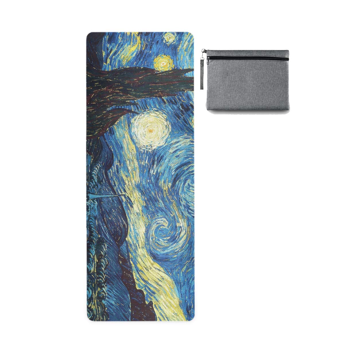 ALAZA Starry Night Sky Van Gogh Nonslip Yoga Mat Towel with Grip Dots for Women Men