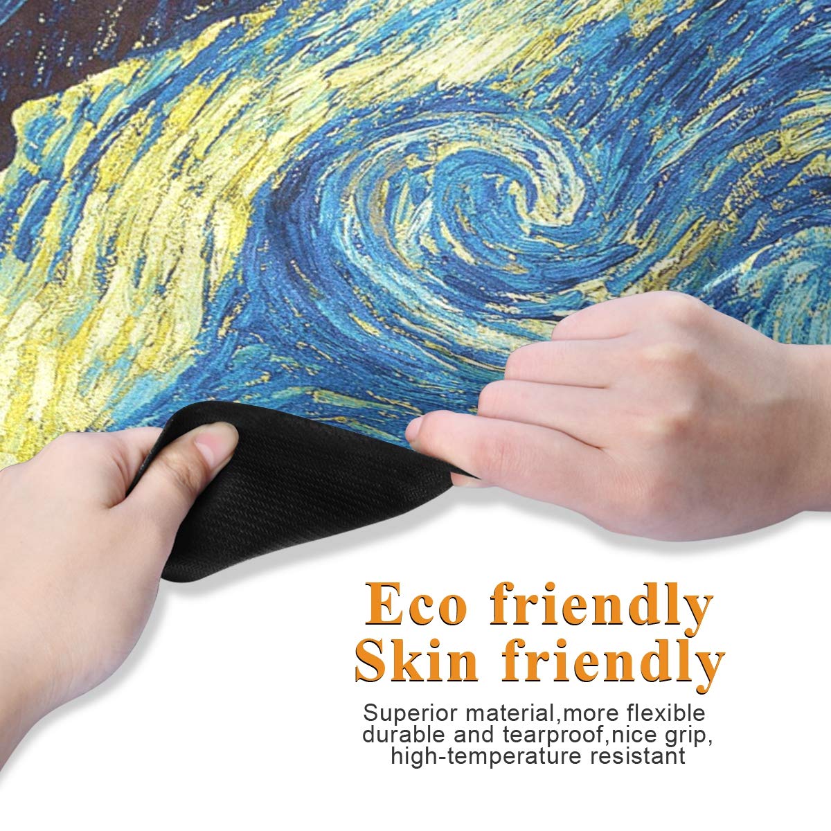 ALAZA Starry Night Sky Van Gogh Nonslip Yoga Mat Towel with Grip Dots for Women Men