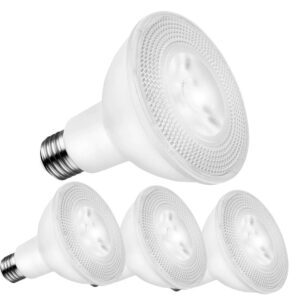 kenescalr par30 led flood long neck dimmable 3000k warm white 12w(75watt halogen equivalent) spot light bulbs e26 1200lm 40 degree indoor/outdoor 4 pack