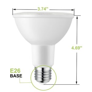 KENESCALR PAR30 LED Flood Long Neck Dimmable 3000K Warm White 12W(75Watt Halogen Equivalent) Spot Light Bulbs E26 1200LM 40 Degree Indoor/Outdoor 4 Pack