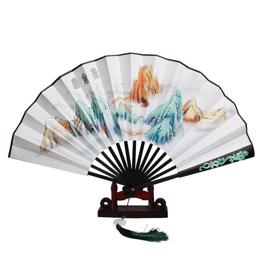 Liudan Folding Fan Fan Men and Women Folding Fan Hand-Painted Ancient Style Creative Men and Women Yuqing Kunlun Fan Costume Props Chinese Style Gift