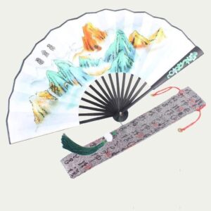 Liudan Folding Fan Fan Men and Women Folding Fan Hand-Painted Ancient Style Creative Men and Women Yuqing Kunlun Fan Costume Props Chinese Style Gift