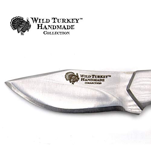 Wild Turkey Handmade Collection 8" Fixed Blade Skinner Hunting Knife Includes a Genuine Leather Sheath (5-BCB)