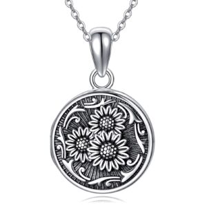 locket necklace that holds pictures sunflower pendant necklace jewelry gifts 925 sterling silver locket photo picture keepsake pendant you are my sunshine gifts for christmas birthday valentine