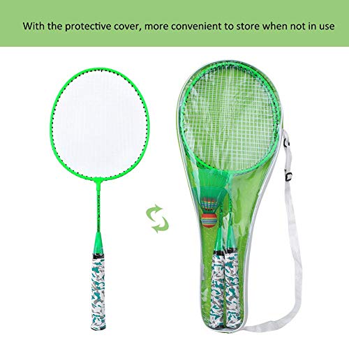 VGEBY Children Badminton Racquet Set 2Player Training Badminton Racket Badminton Racquet Replacement Set(Green) Competitive Sports