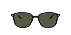 ray-ban rb2193 leonard square sunglasses, black/g-15 green, 53 mm