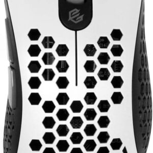 Gwolves Skoll Mini SK-S White 50g Ultralight Weight Honeycomb Design Ergonomic Wired Gaming Mouse with 3389 Sensor - PTFE Skates - 16,000DPI - Detachable Cable (White) (Small)