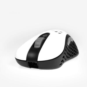 Gwolves Skoll Mini SK-S White 50g Ultralight Weight Honeycomb Design Ergonomic Wired Gaming Mouse with 3389 Sensor - PTFE Skates - 16,000DPI - Detachable Cable (White) (Small)