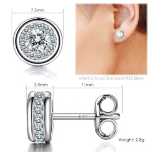 WISHMISS Round CZ Studs hypoallergenic for Womens Girls